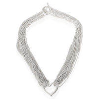 Tiffany & Co. Sterling Silver  Multi strand Heart Necklace pv