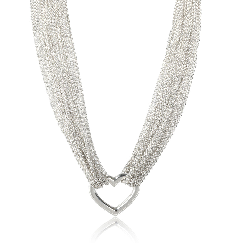 Tiffany & Co. Sterling Silver  Multi strand Heart Necklace fv