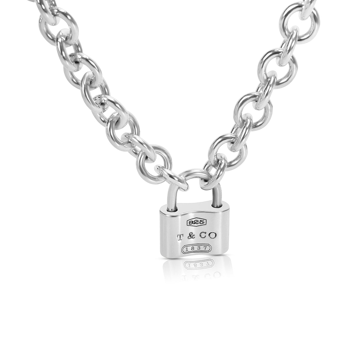 Tiffany & Co. Sterling Silver  1837 Lock Necklace fv