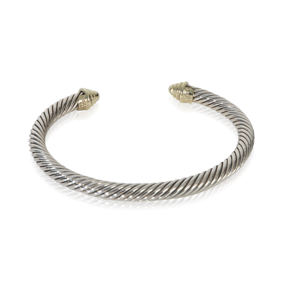 David Yurman Yellow Gold & Sterling Silver  Classic Cable Bracelet pv