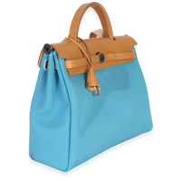 Hermès Bleu Azteque Toile Vache Hunter Herbag Zip 31 PM PHW Handbag 3