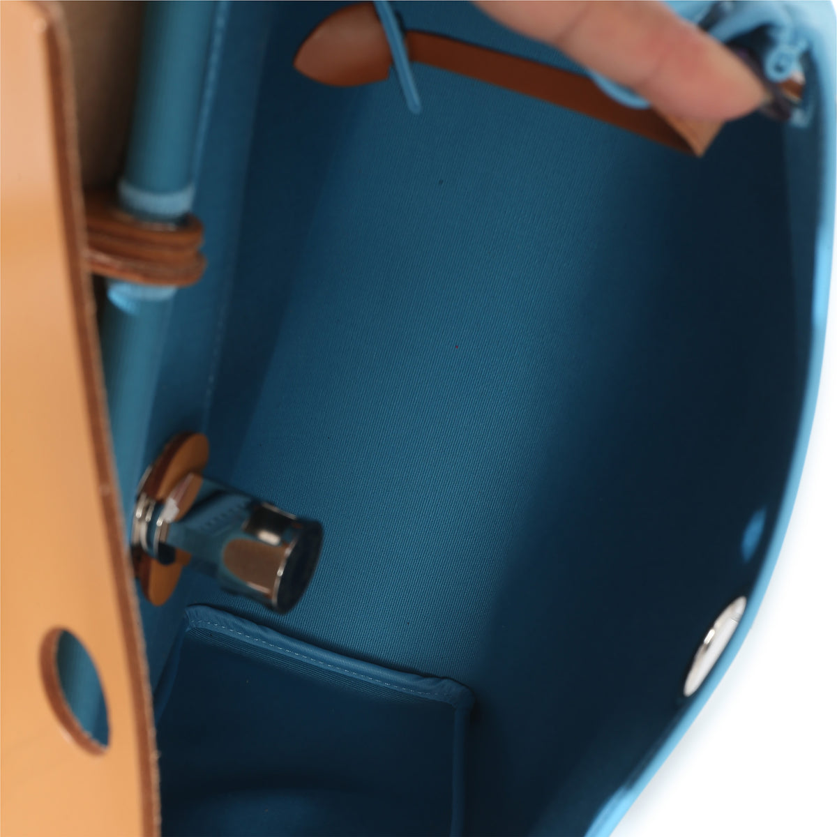 Hermès Bleu Azteque Toile Vache Hunter Herbag Zip 31 PM PHW Handbag 8