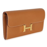 Hermès Gold Epsom Constance Long Wallet To Go GHW Wallet 3