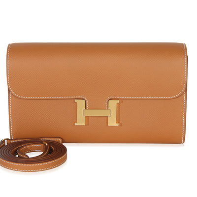 Hermès Gold Epsom Constance Long Wallet To Go GHW Wallet fv