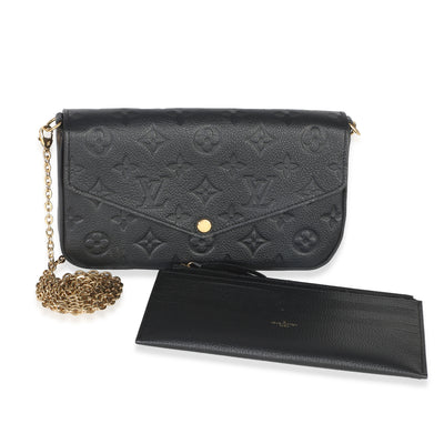 Louis Vuitton Black Monogram Empreinte Felicie Pochette Handbag fv