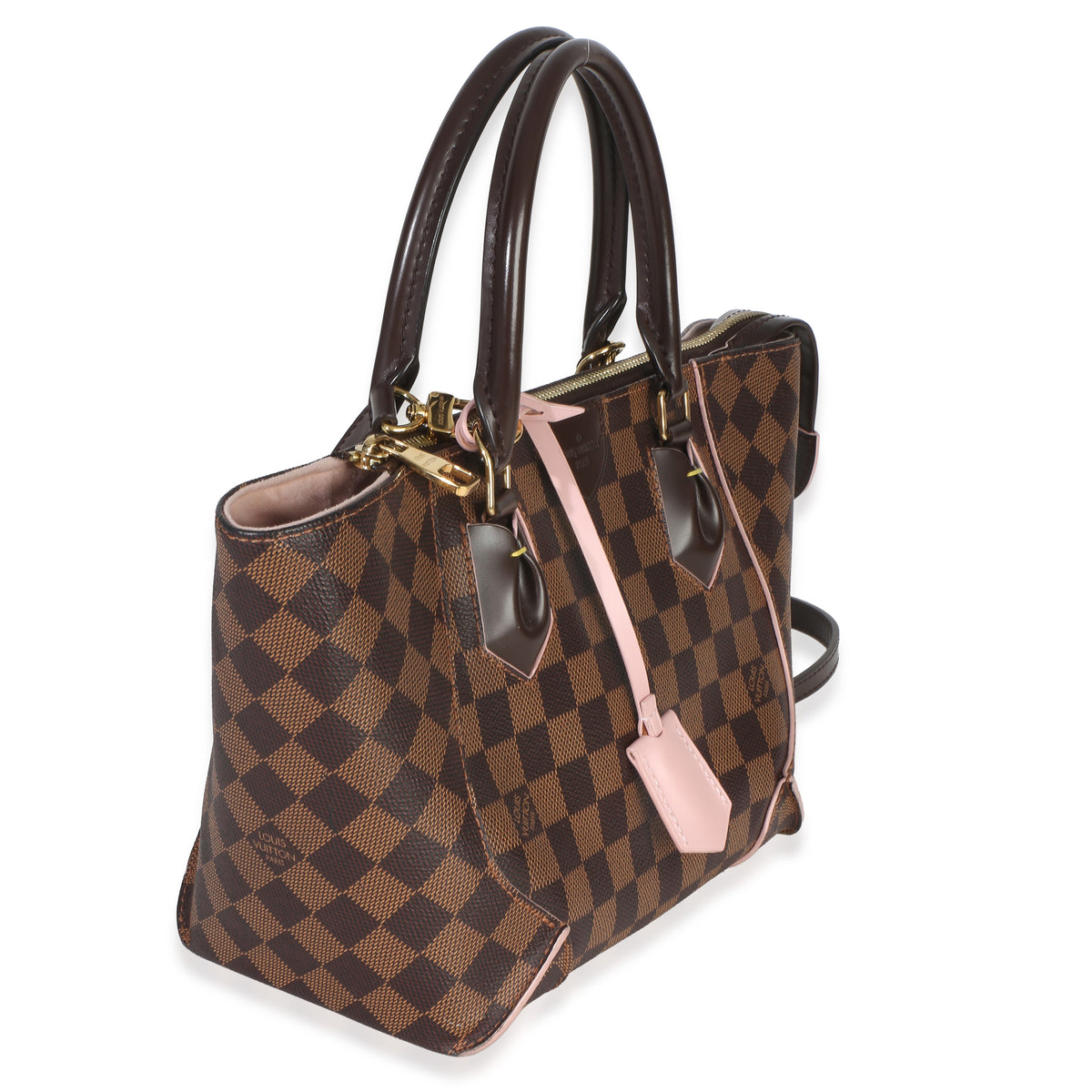 Louis Vuitton Rose Ballerine Damier Ebene Canvas Caissa PM Tote Handbag 3