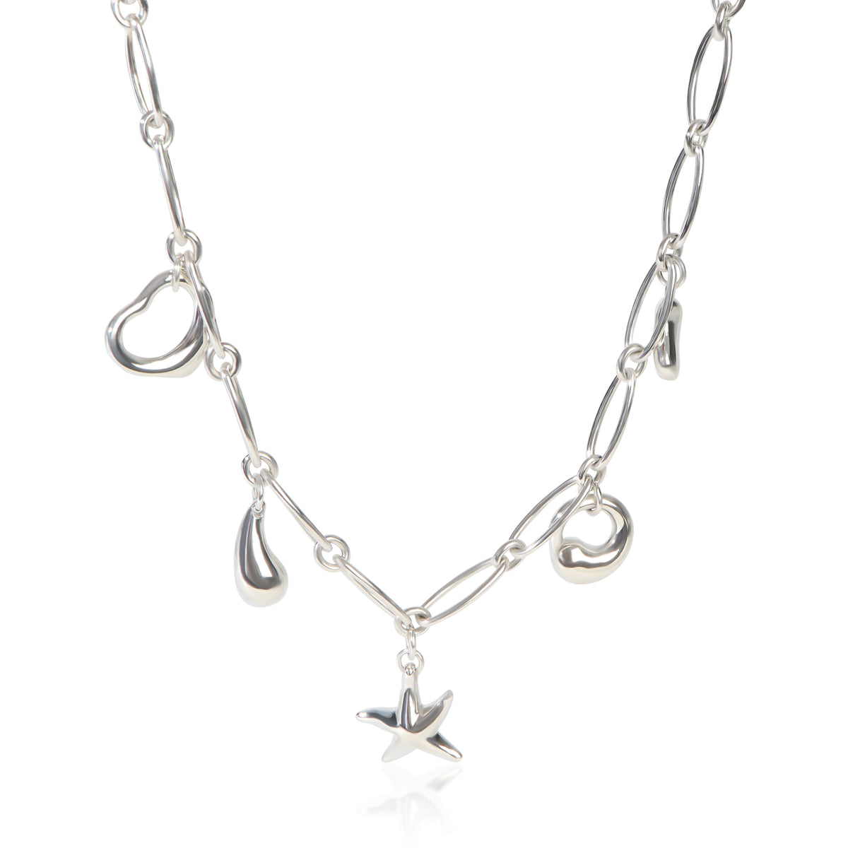 Tiffany & Co. Sterling Silver  Elsa Peretti Charm Necklace fv