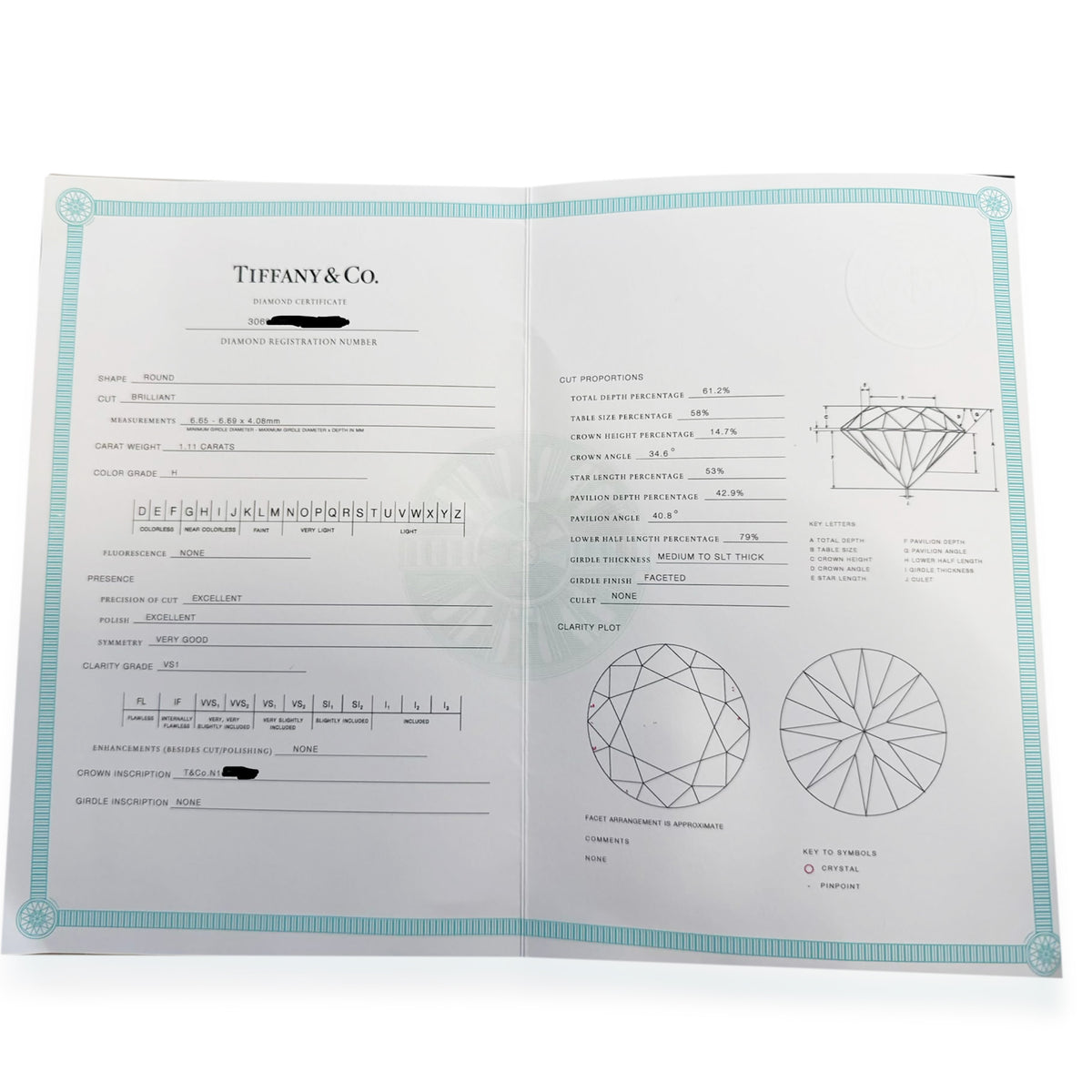 Tiffany & Co. Platinum Diamond Pendant stamp
