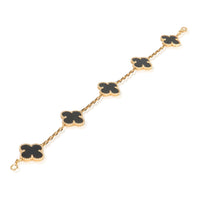 Van Cleef & Arpels Yellow Gold Onyx Vintage Alhambra Bracelet bv