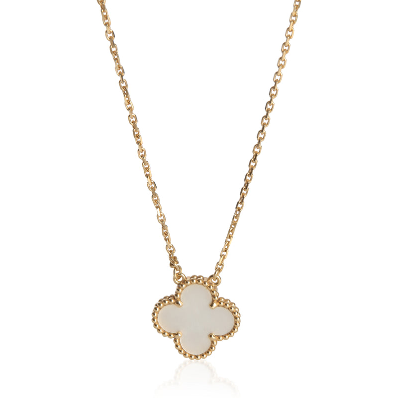 Van Cleef & Arpels Yellow Gold Mother Of Pearl Vintage Alhambra Pendant fv