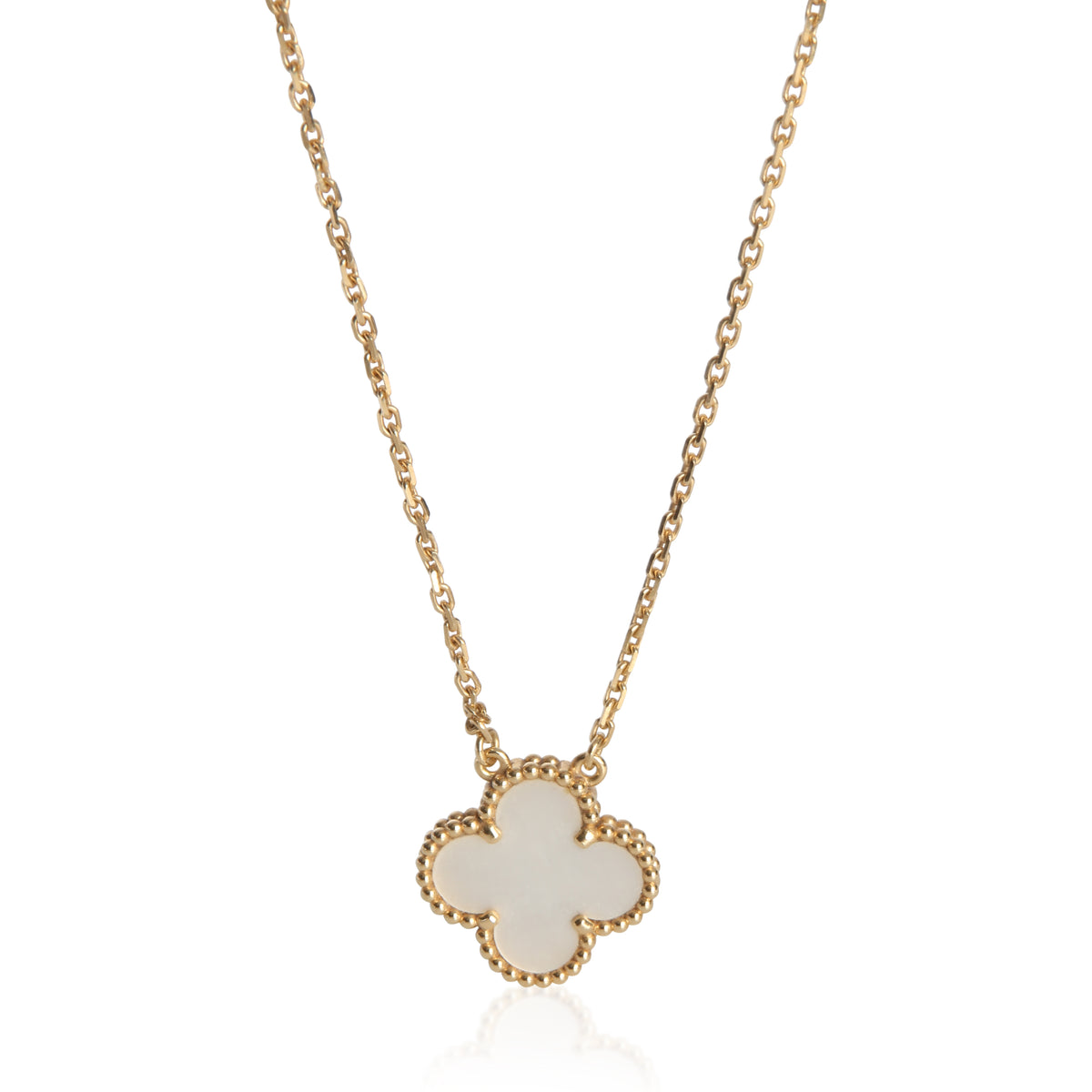 Van Cleef & Arpels Yellow Gold Mother Of Pearl Vintage Alhambra Pendant fv