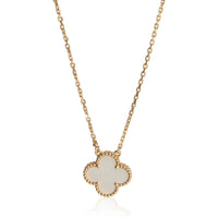 Van Cleef & Arpels Yellow Gold Mother Of Pearl Vintage Alhambra Pendant fv