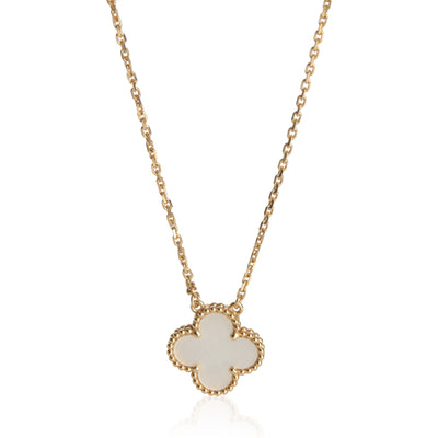 Van Cleef & Arpels Yellow Gold Mother Of Pearl Vintage Alhambra Pendant fv