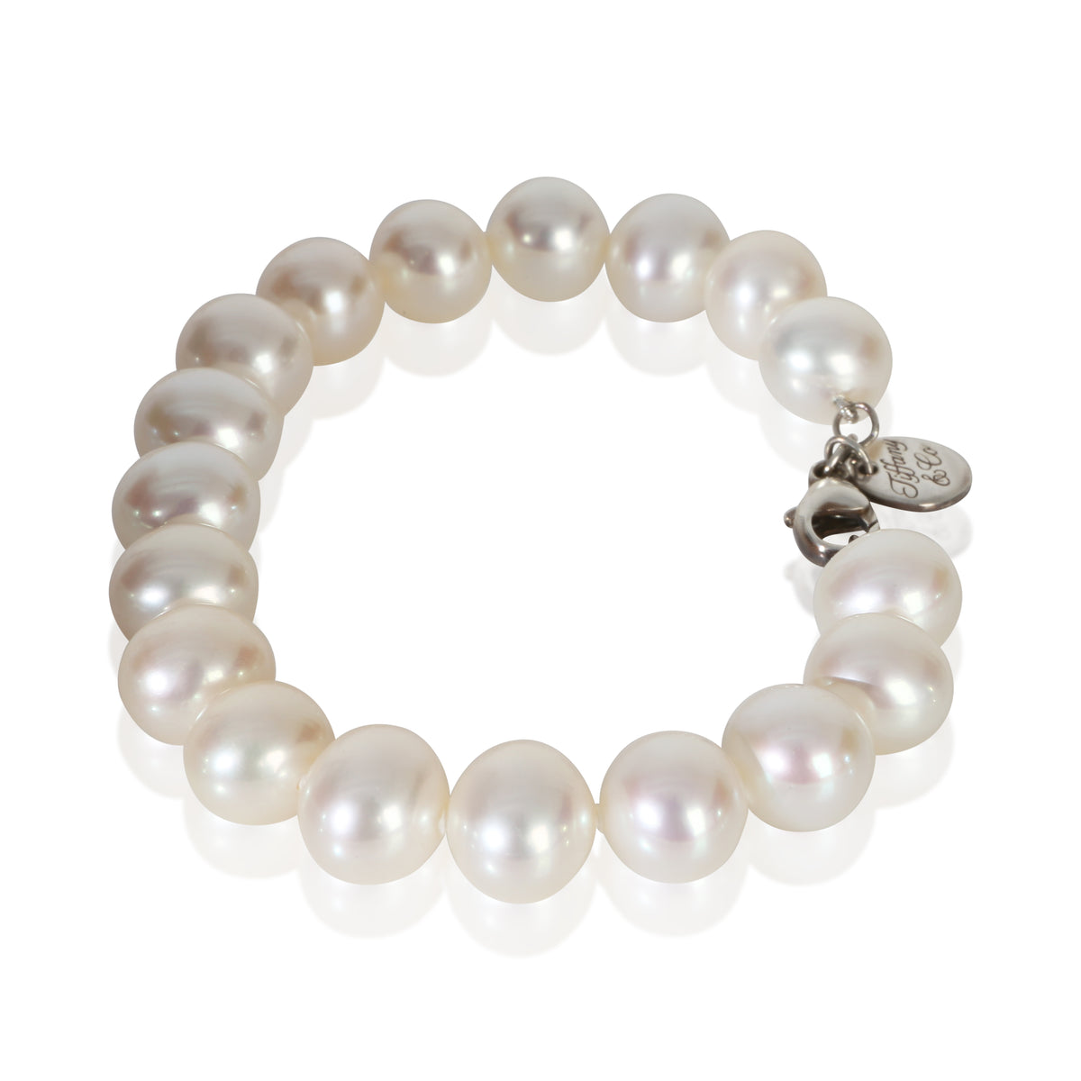 Tiffany & Co. Sterling Silver Pearl Ziegfeld 9 10mm Bracelet sv