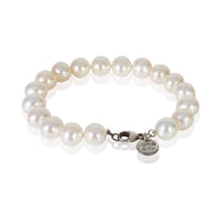 Tiffany & Co. Sterling Silver Pearl Ziegfeld 9 10mm Bracelet pv