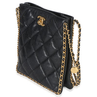 Chanel Black Quilted Caviar Mini Never Ending Chain Tote Handbag 2
