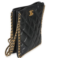 Chanel Black Quilted Caviar Mini Never Ending Chain Tote Handbag 3
