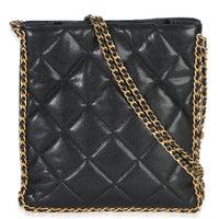Chanel Black Quilted Caviar Mini Never Ending Chain Tote Handbag 4