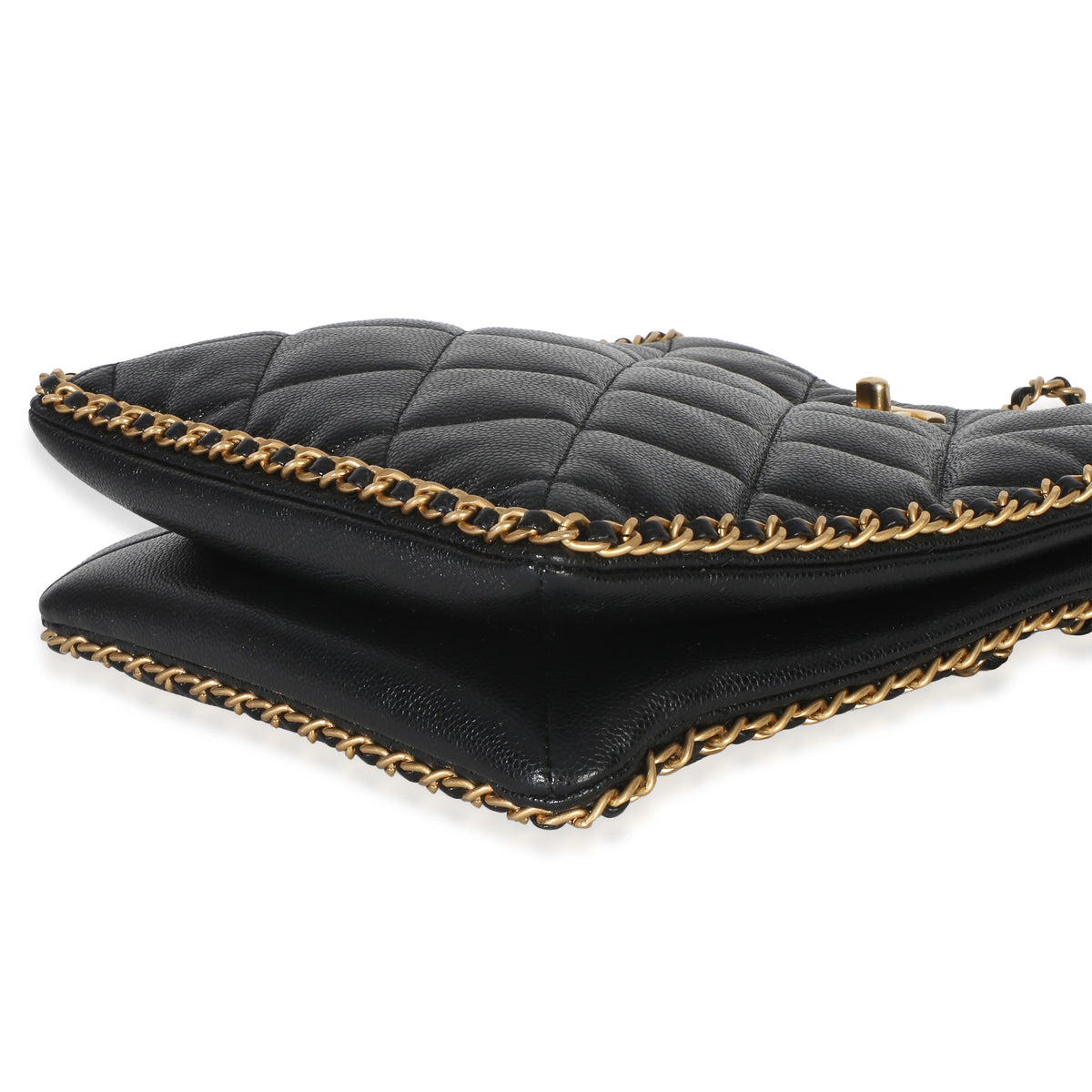 Chanel Black Quilted Caviar Mini Never Ending Chain Tote Handbag 6