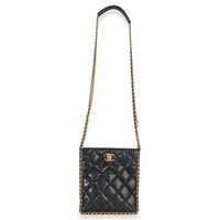 Chanel Black Quilted Caviar Mini Never Ending Chain Tote Handbag 8