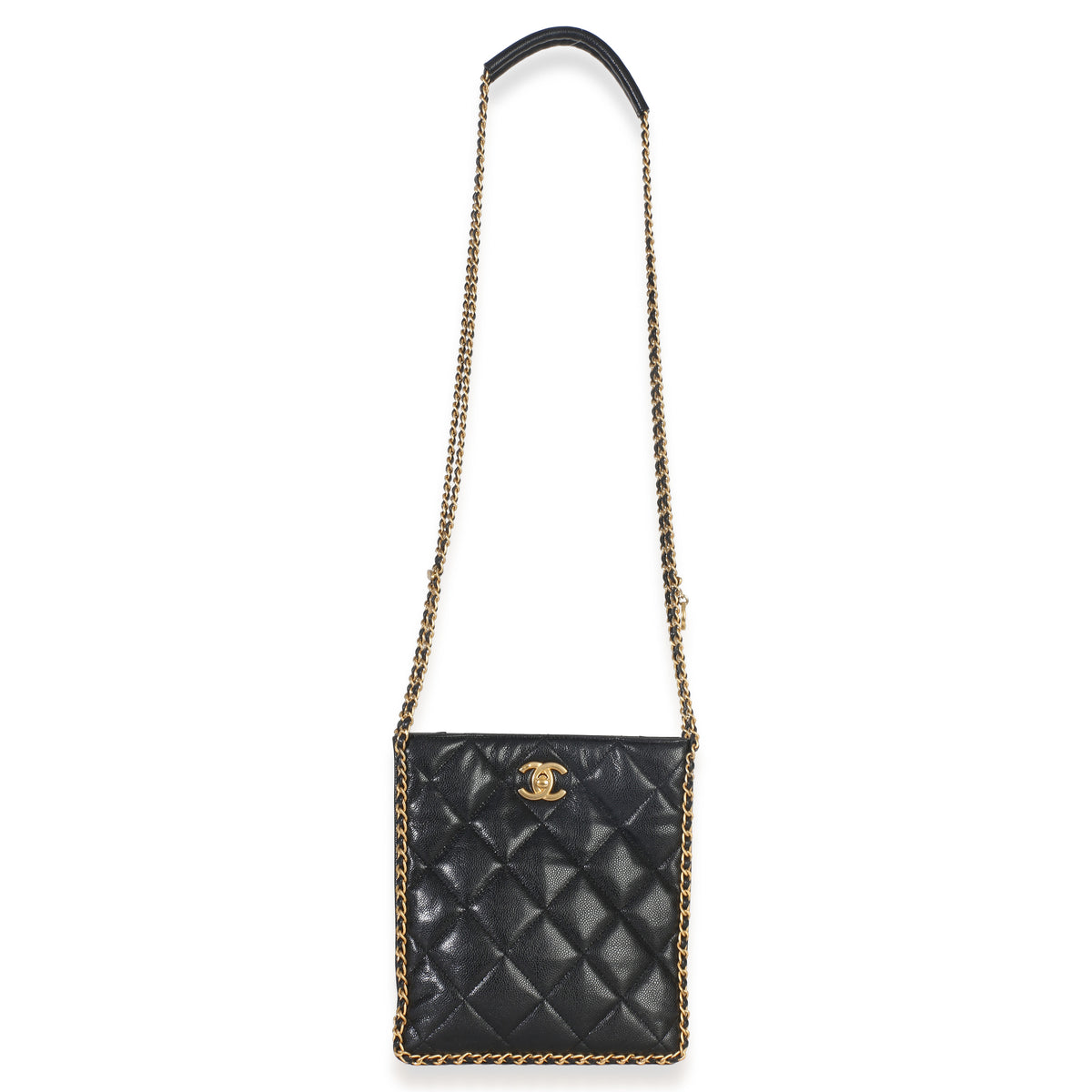 Chanel Black Quilted Caviar Mini Never Ending Chain Tote Handbag 8