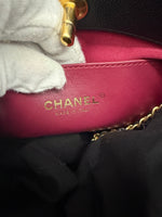 Chanel Black Quilted Caviar Mini Never Ending Chain Tote Handbag ad3