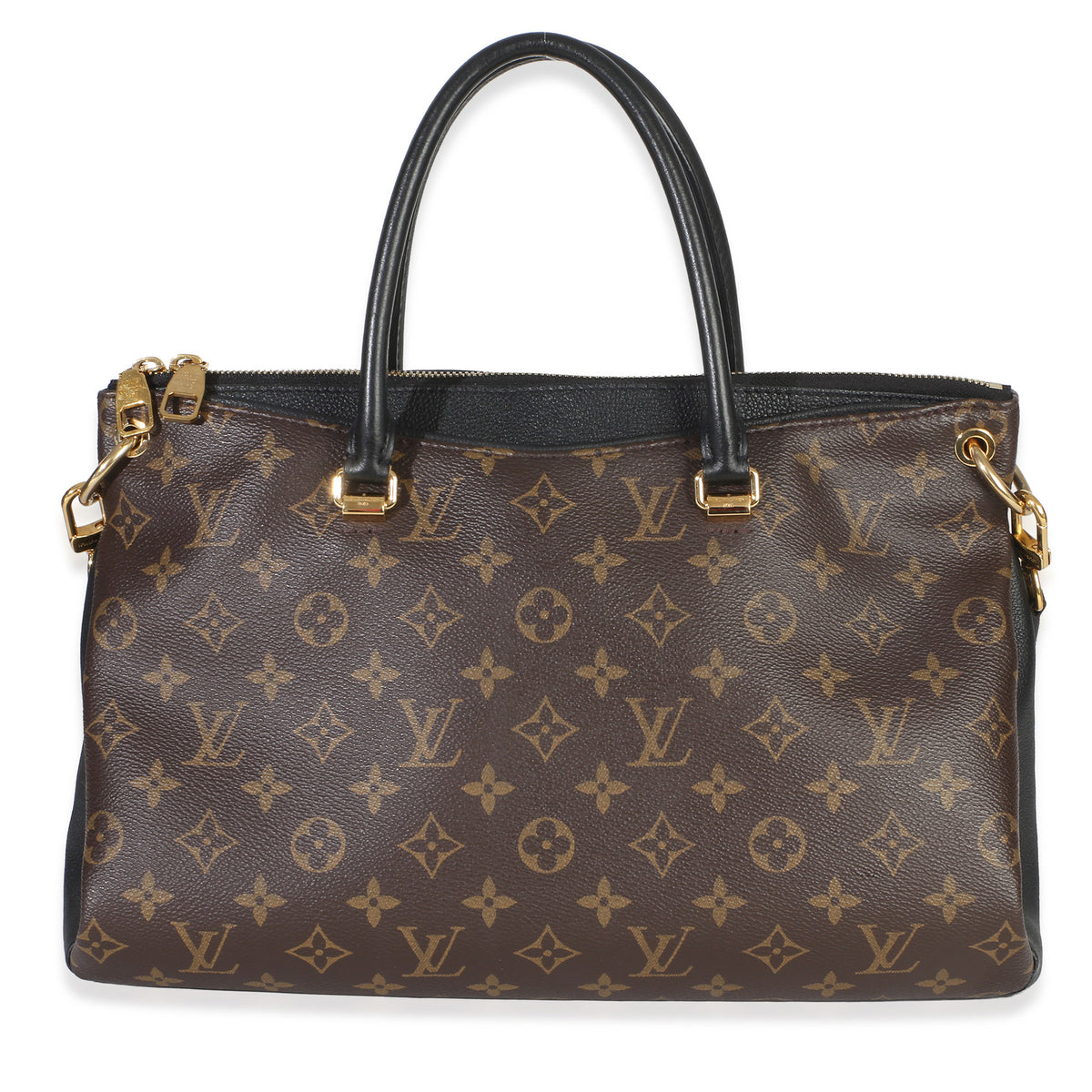 Louis Vuitton Black Monogram Canvas Pallas MM Handbag id