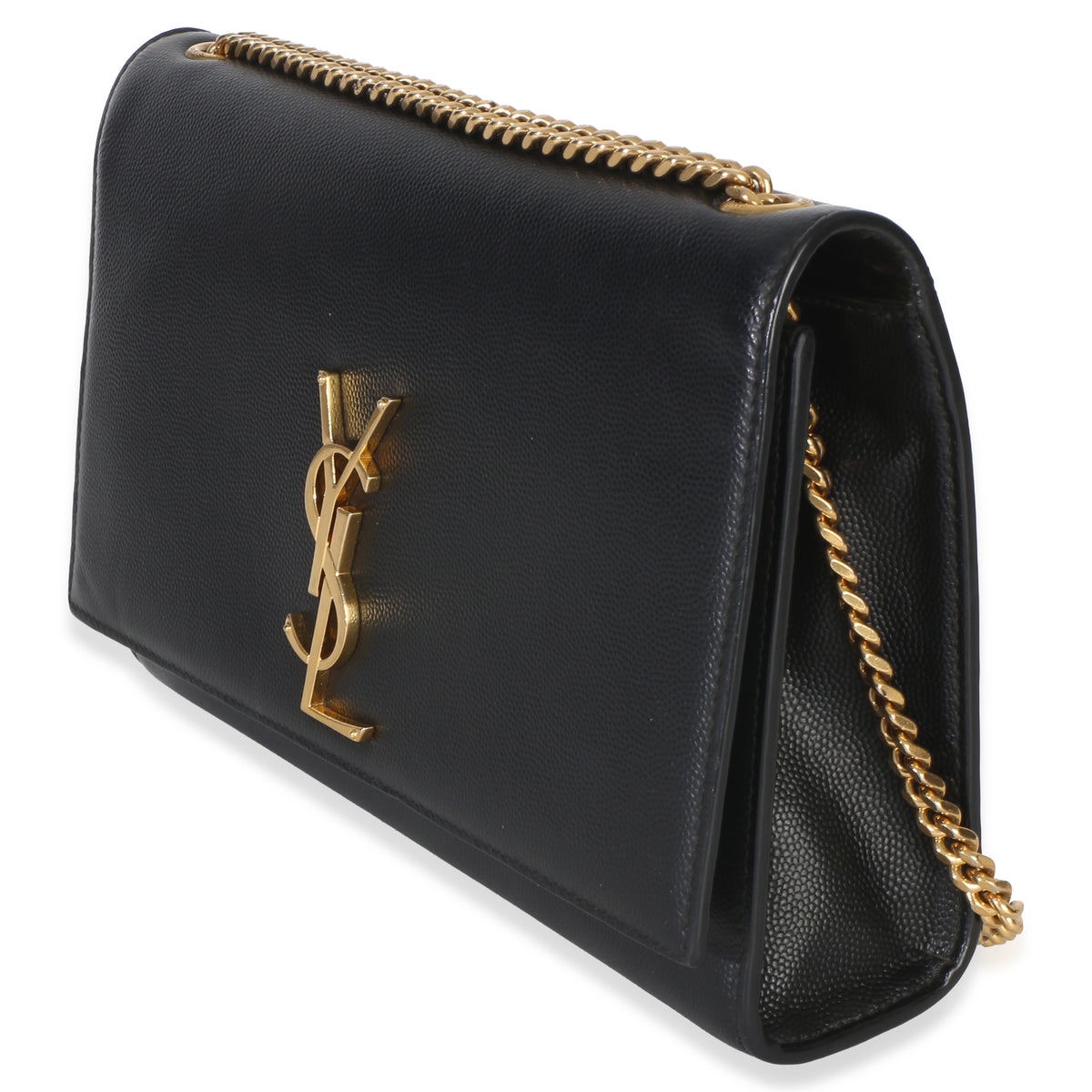 Saint Laurent Black Grain De Poudre Medium Kate Chain Bag Handbag 2