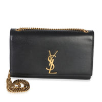 Saint Laurent Black Grain De Poudre Medium Kate Chain Bag Handbag fv