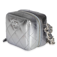 Chanel Metallic Quilted Lambskin Coco Punk Clutch With Chain Handbag 2