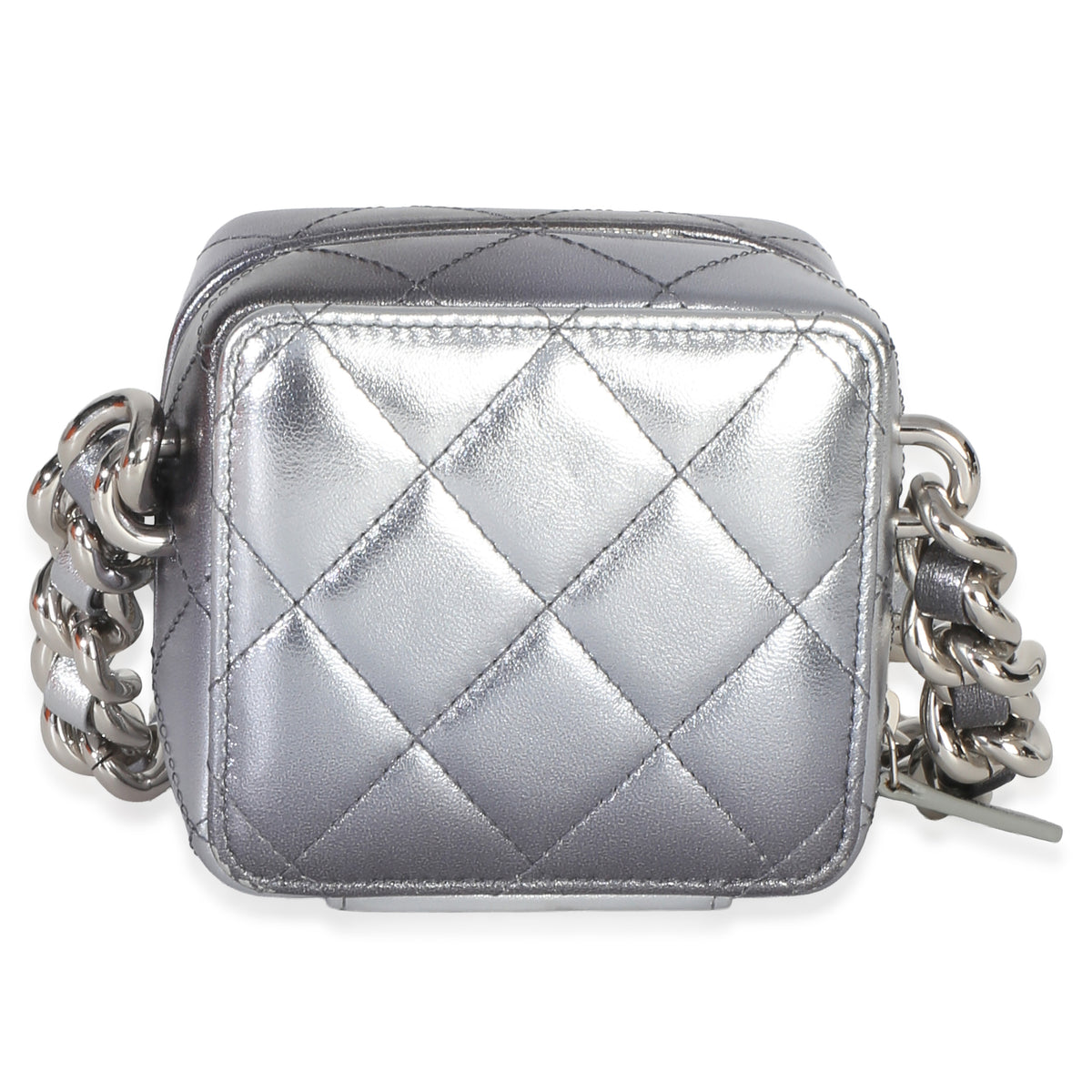 Chanel Metallic Quilted Lambskin Coco Punk Clutch With Chain Handbag 4