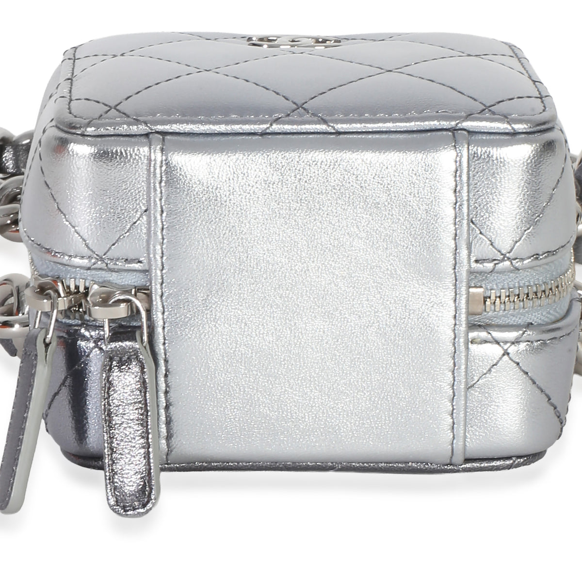 Chanel Metallic Quilted Lambskin Coco Punk Clutch With Chain Handbag 5