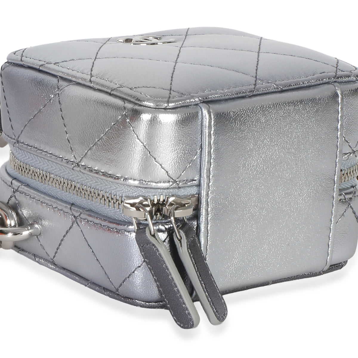 Chanel Metallic Quilted Lambskin Coco Punk Clutch With Chain Handbag 7