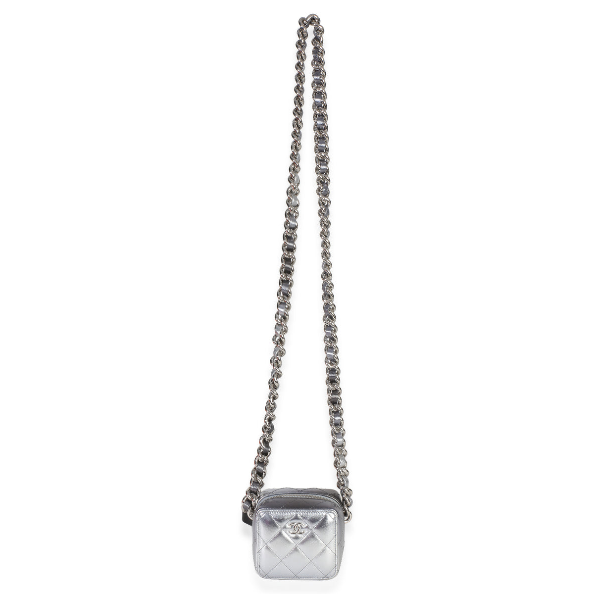 Chanel Metallic Quilted Lambskin Coco Punk Clutch With Chain Handbag 8