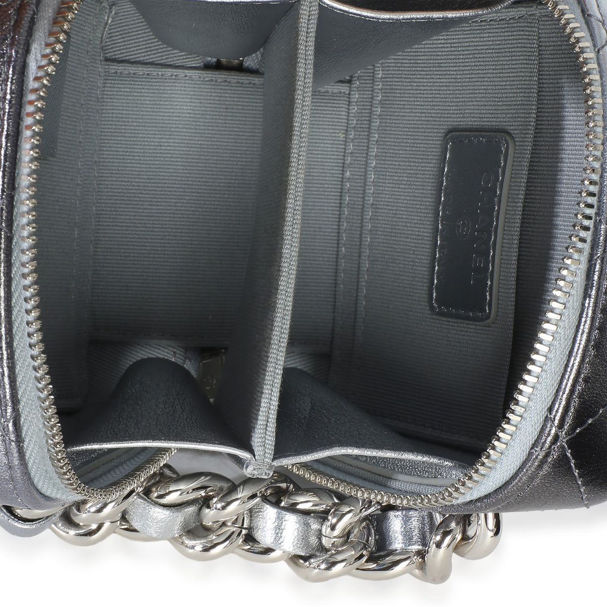 Chanel Metallic Quilted Lambskin Coco Punk Clutch With Chain Handbag 9