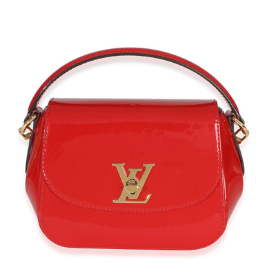 Louis Vuitton Red Monogram Vernis Pasadena Shoulder Bag Handbag fv