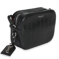 Saint Laurent Black Crocodile Embossed Calfskin Mini Camera Bag Handbag 3