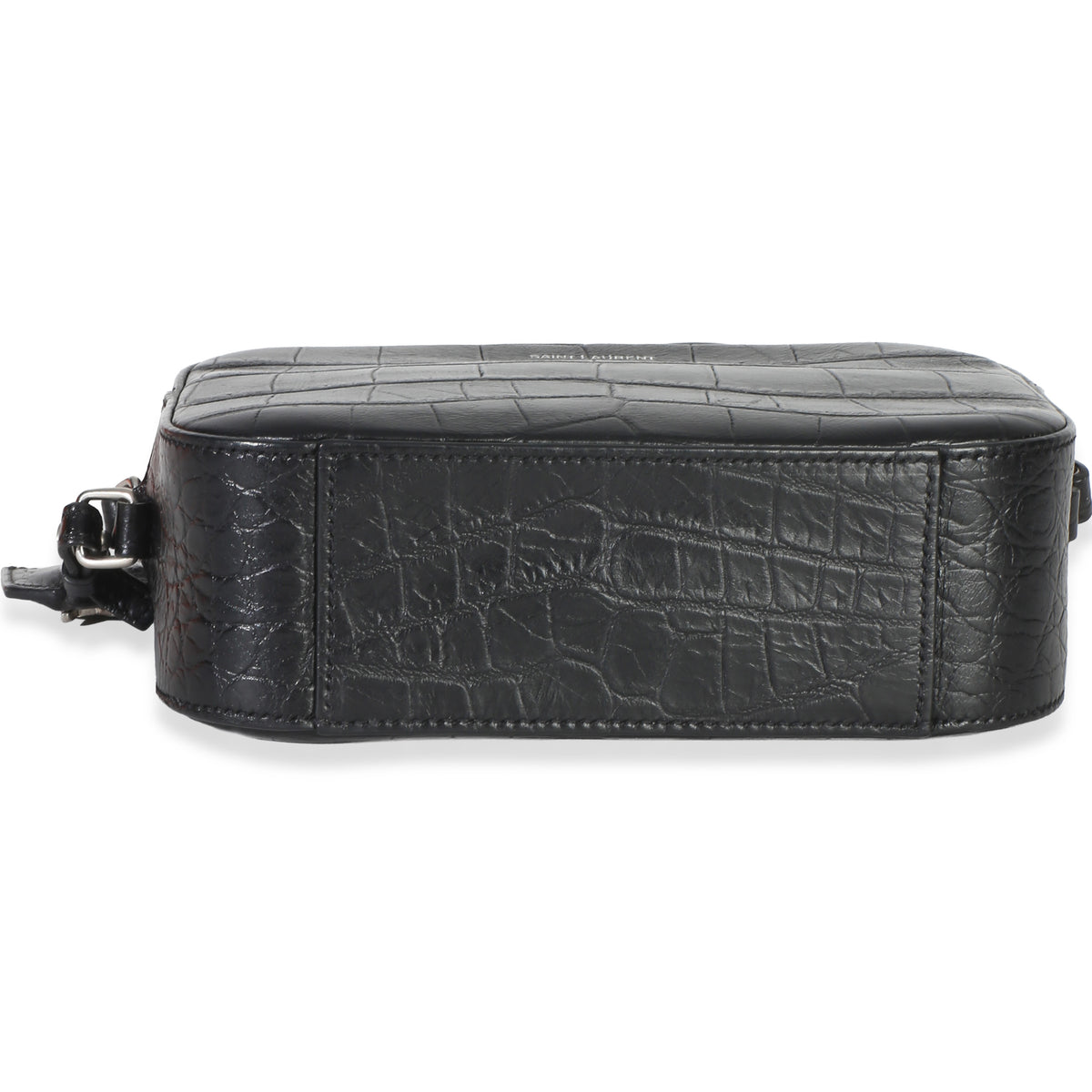 Saint Laurent Black Crocodile Embossed Calfskin Mini Camera Bag Handbag 5