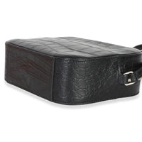 Saint Laurent Black Crocodile Embossed Calfskin Mini Camera Bag Handbag 6
