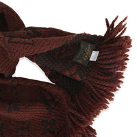 Louis Vuitton Brown Monogram Wool Logomania Fringe Scarf 4