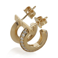 Tiffany & Co. Yellow Gold Diamond Tiffany T T1 Extra Small Hoop Earrings pv