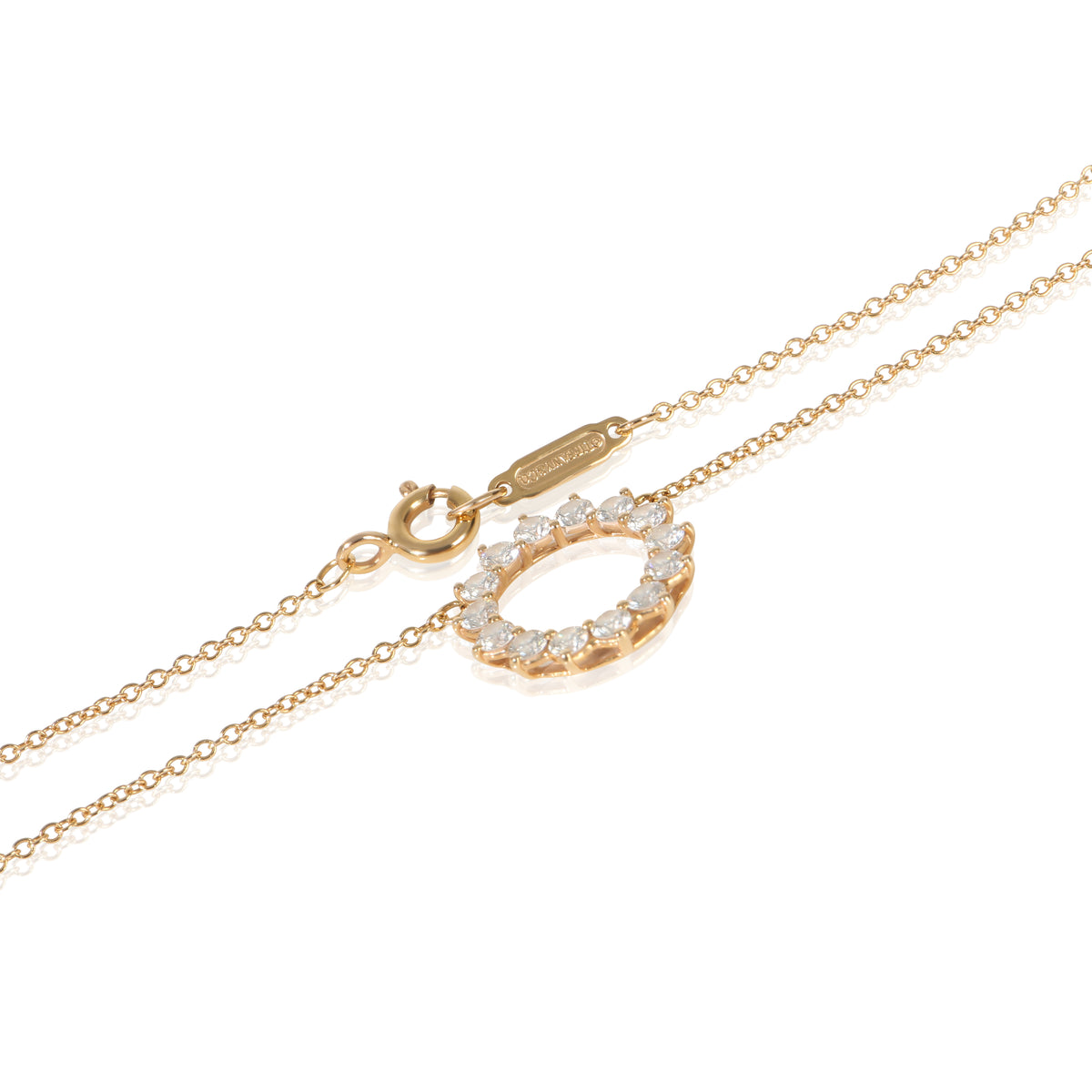 Tiffany & Co. Rose Gold Diamond Open Circle Necklace sv