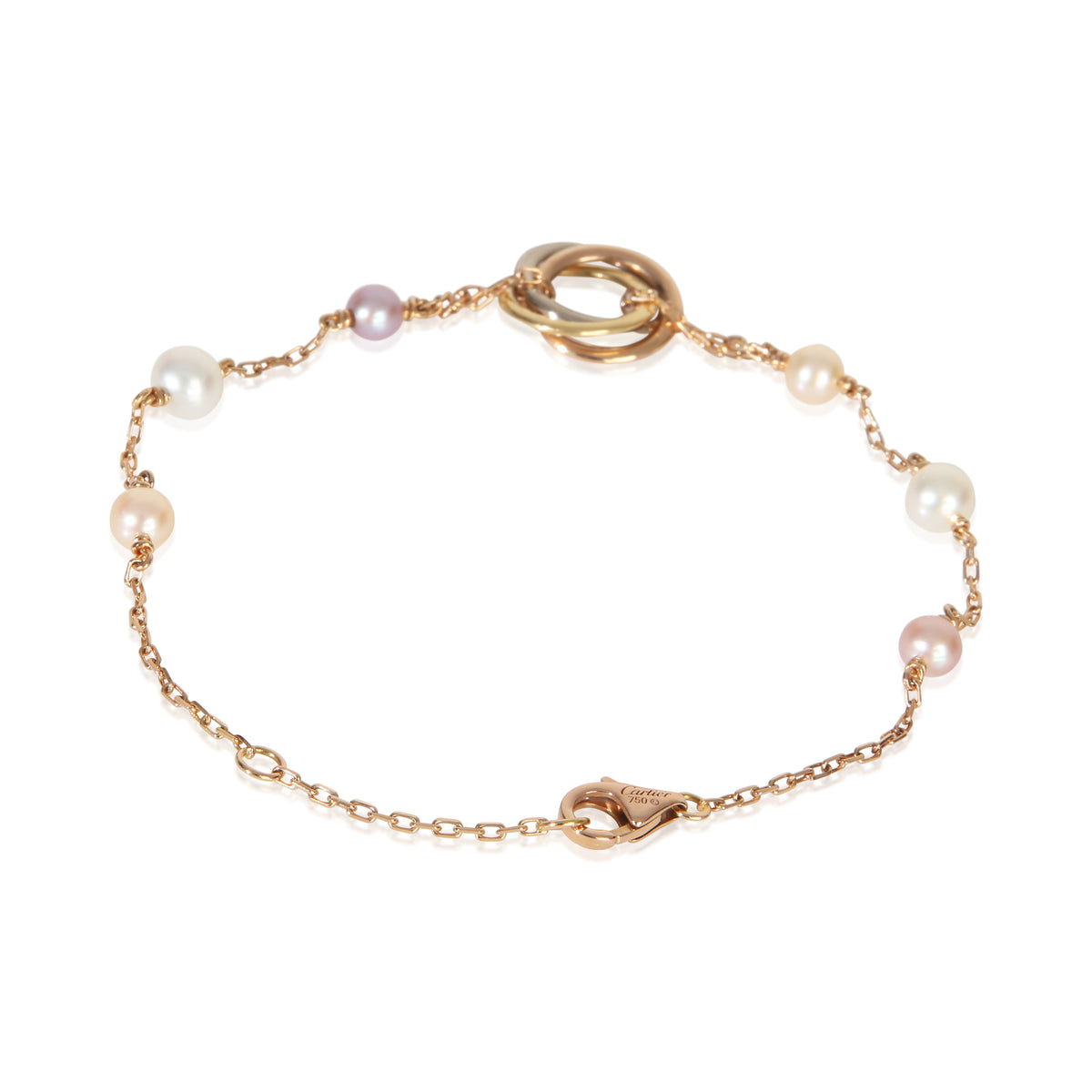 Cartier 3 Tone Gold Pearl Trinity Bracelet pv