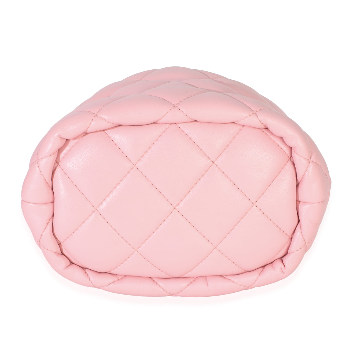 Chanel Pink Quilted Lambskin Pearl Drawstring Bucket Bag Handbag 5