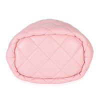 Chanel Pink Quilted Lambskin Pearl Drawstring Bucket Bag Handbag 5