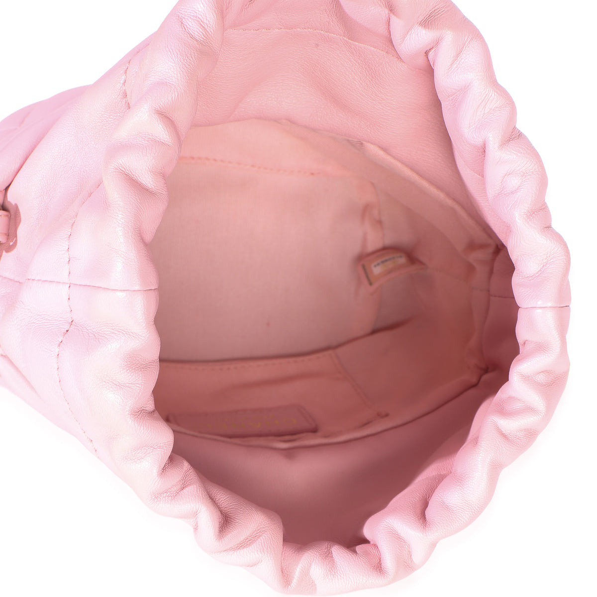 Chanel Pink Quilted Lambskin Pearl Drawstring Bucket Bag Handbag 8
