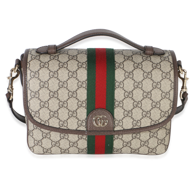 Gucci Beige Brown Ophidia Medium Top Handle Bag Handbag id