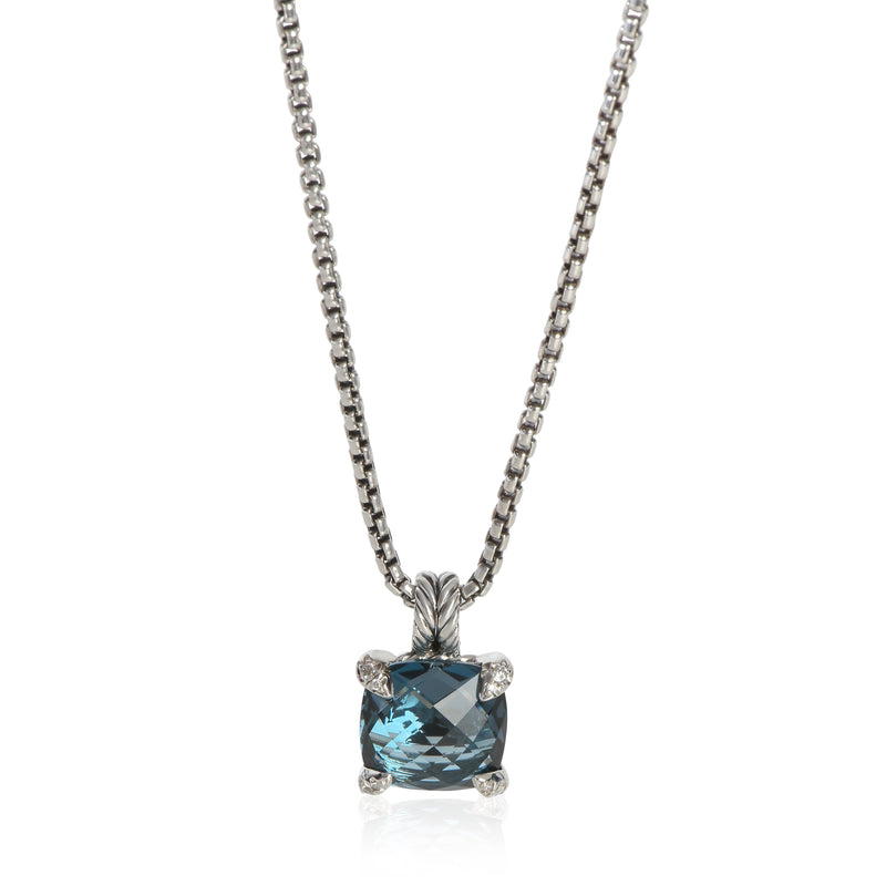 David Yurman Sterling Silver Topaz and Diamond Chatelaine Pendant fv