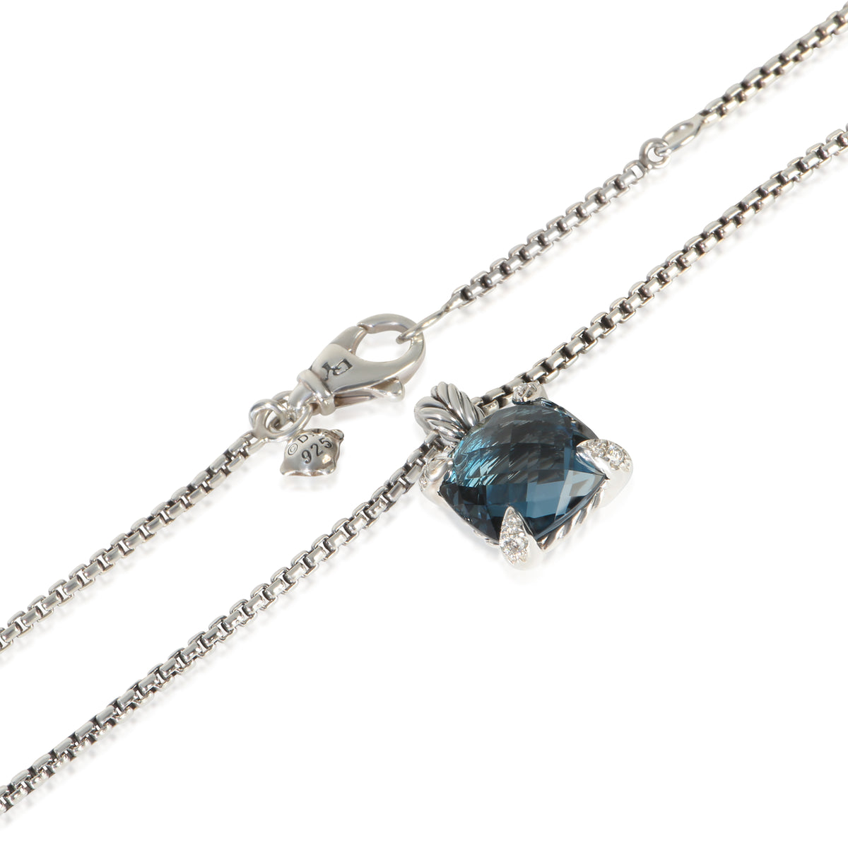 David Yurman Sterling Silver Topaz and Diamond Chatelaine Pendant sv