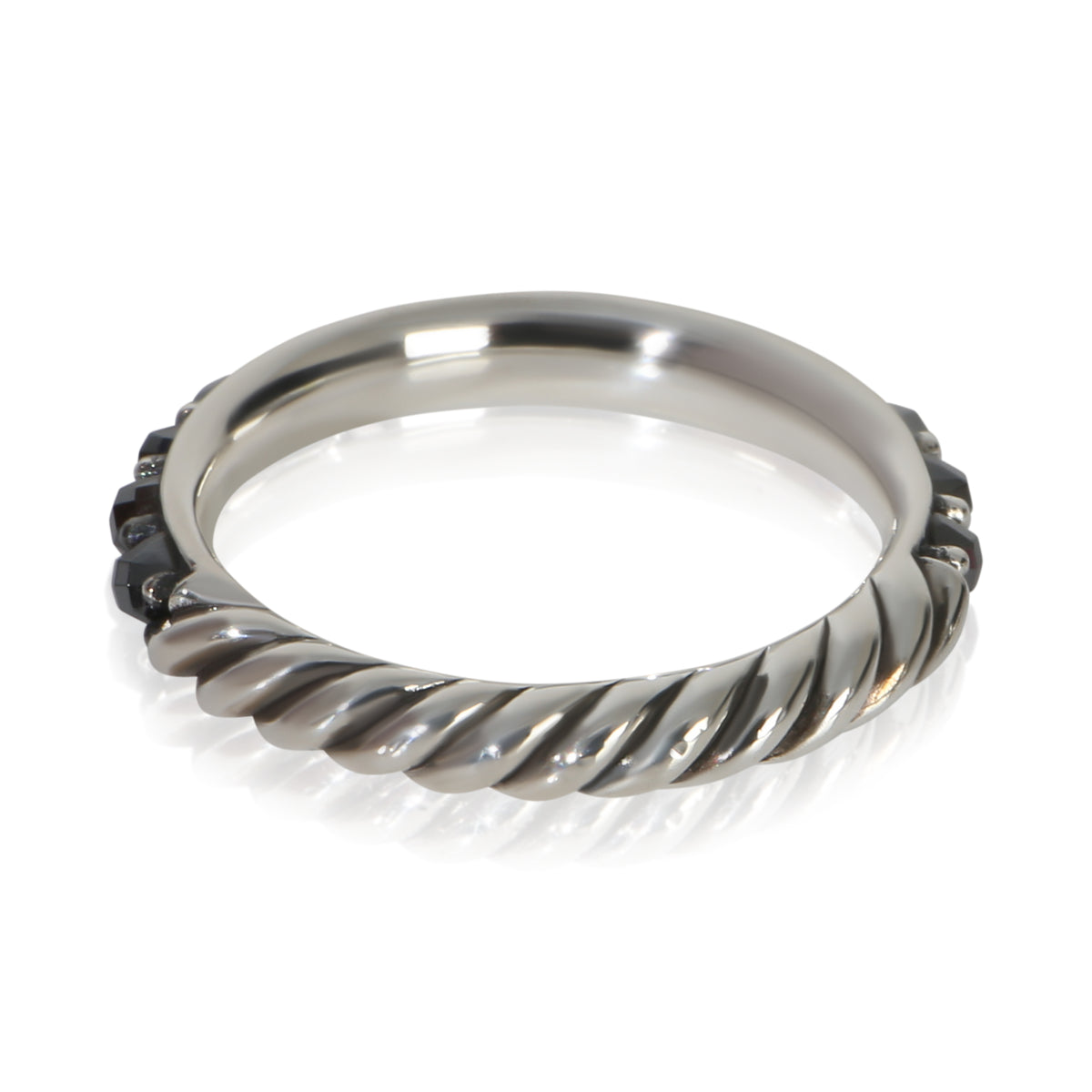 David Yurman Sterling Silver Hematite Cable Berries Ring pv